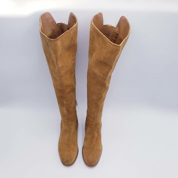 Marc Fisher Boots Escape Tall Over The Knee Tan Suede Wide Calf Size 6W Wide - Picture 6 of 10